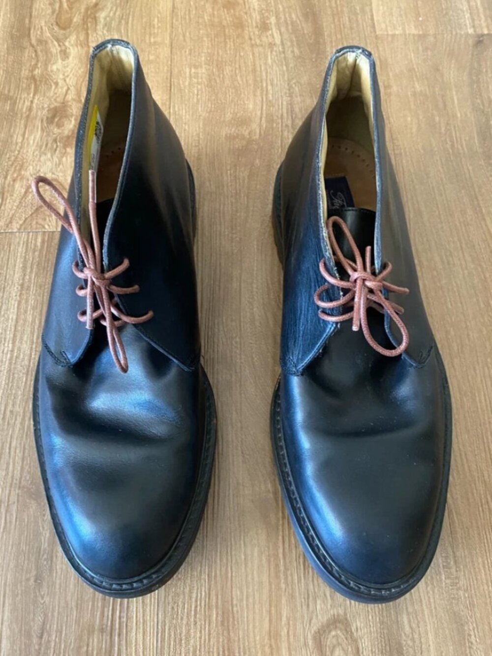 Faconnable Mens Black Leather Chukka Boots Size 11